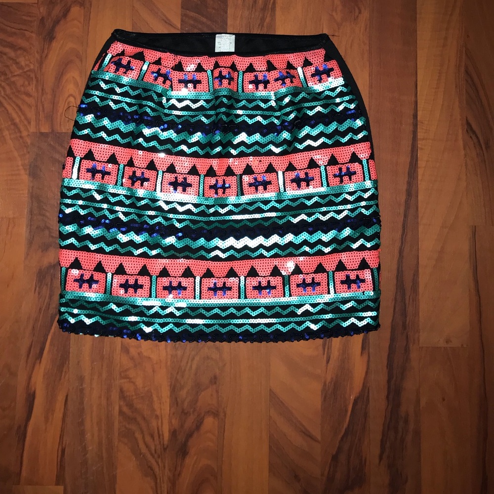 Sequin Mini Skirt.